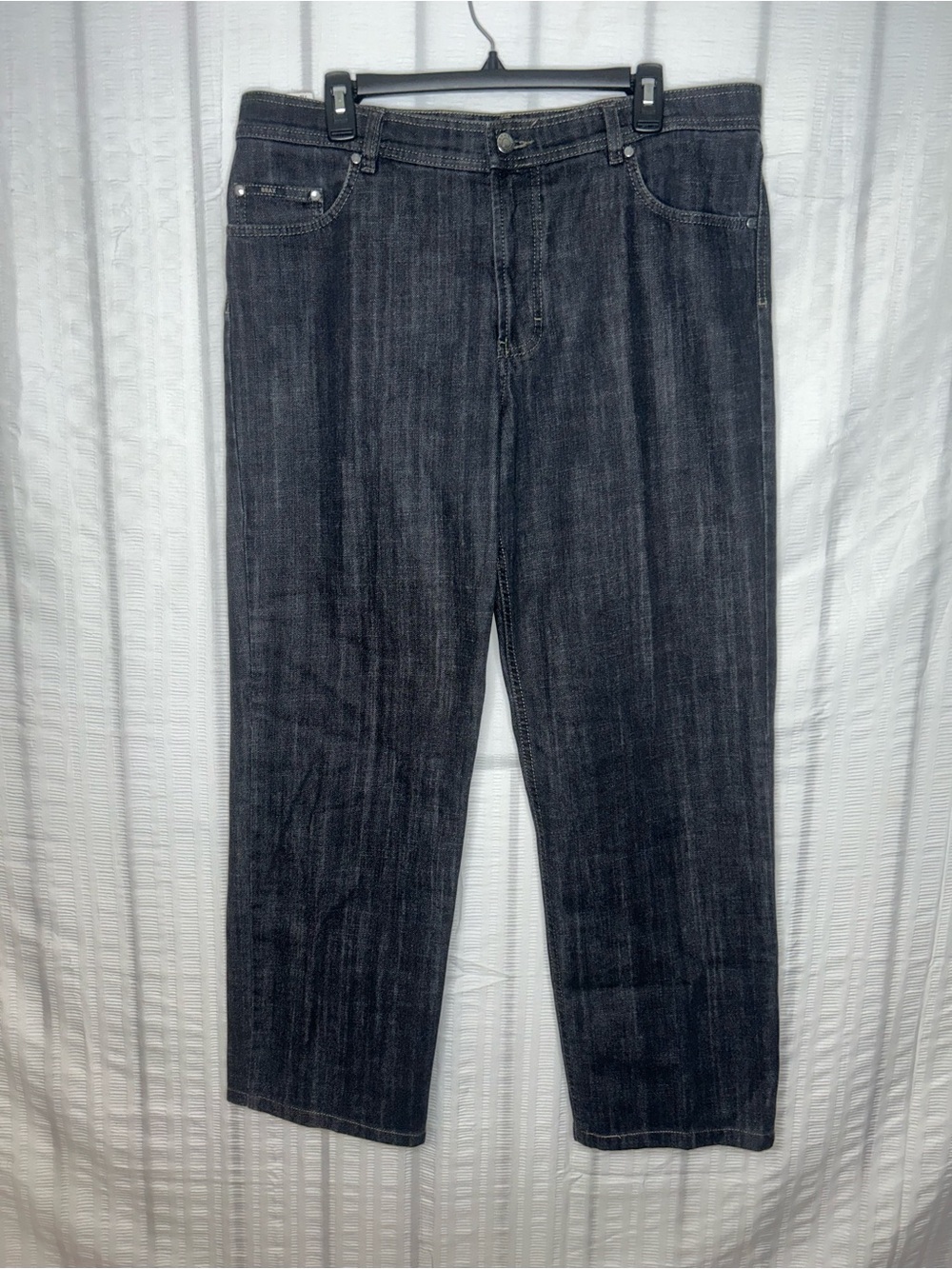 Brax Black Jeans Mens 38x30 Carlos Denim Masterpiece 5 Pocket Straight Stretch